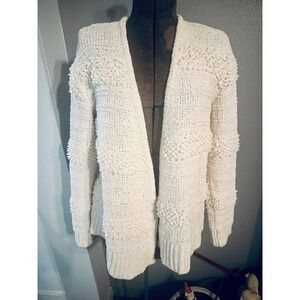 Madewell Popcorn Bobble Knit Open Front Cardigan Ivory White L0610 SP19 Medium‎